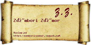 Zámbori Zámor névjegykártya